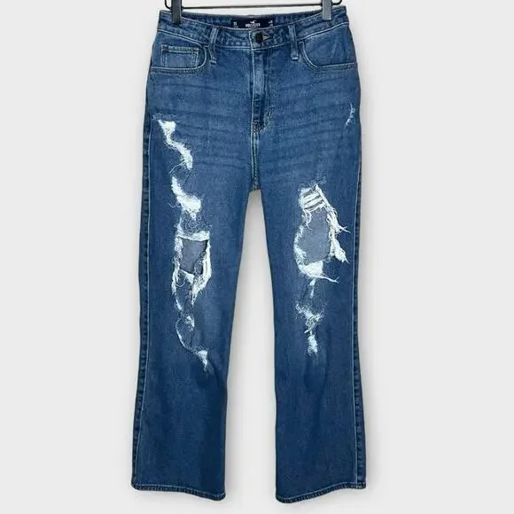 HOLLISTER ultra high rise dad jean size 26 short (3) distressed - Picture 2 of 5